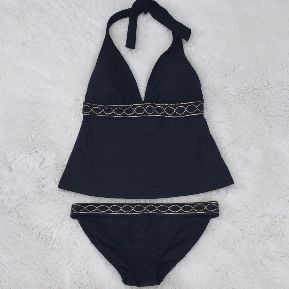 Lauren Ralph Lauren Gold and Black Tankini Swim